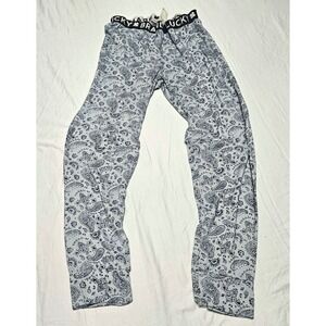Lucky Brand Pajama Pants Mens XL Blue Paisley Logo Waistband Sleepwear Joggers